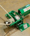 Super Heavy Duty Greenlee Gx10 10K Tugger With Floor Mount for faster pulls, featuring a robust electric motor and cable.