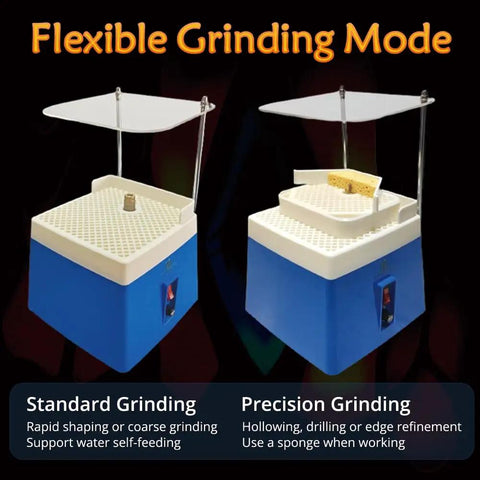 No Sweat Heavy Duty Dual Layer Portable Stained Glass Grinder With Four Size Diamond Bits And Smooth 4200 Rpm Motor featuring flexible grinding modes.