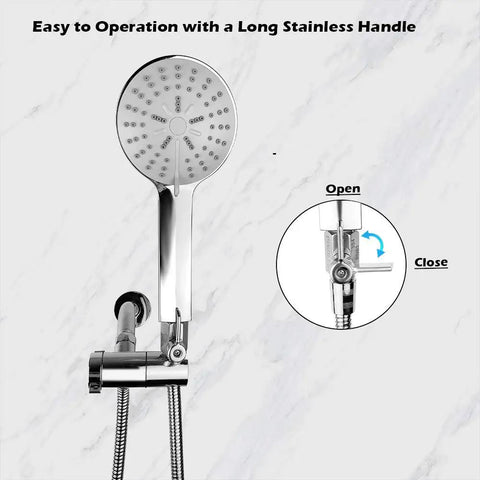 Showerhead Shut Off Valve With Stainless Handle Mini Ball Valve Chrome Finish 304 Stainless Steel Half Inch NPT Thread