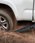 Heavy Duty Recovery Tracks for 4x4 Off Road Adventures Traction Boards Tire Ladder Mat for Sand Snow Mud Black U Design under truck wheel