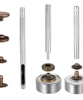 7 Pack Leather Rivet Setter Tools Kit For Leathercraft With Die Punch Snap Fasteners, Double Cap Rivets And Tubular Studs