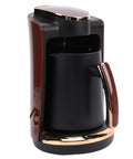 Turkish Coffee Maker Machine 550W Electric Pot With Cup For Rich Turkish And Greek Coffee, front view with black durable build.