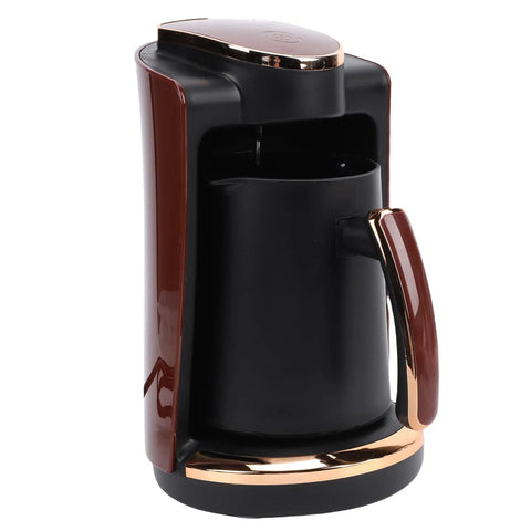 Turkish Coffee Maker Machine 550W Electric Pot With Cup For Rich Turkish And Greek Coffee, front view with black durable build.