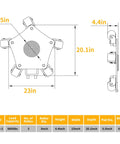 Amarite Heavy Duty Machine Skates 8800 Lb Capacity with integrated casting frame and swivel rollers, dimensions 23in x 20.1in.