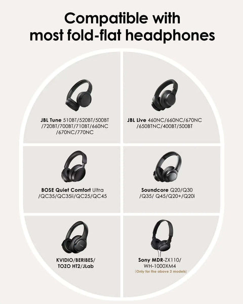 Foldable Hard Shell Over Ear Headphone Case Built Different Hella Tough Travel Organizer Featuring Volume Icon Design with headphones.