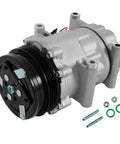 Heavy Duty AC Compressor With Clutch fits 1994 2000 Honda Civic and 1997 2001 CRV, featuring four groove pulley and mounting hardware.