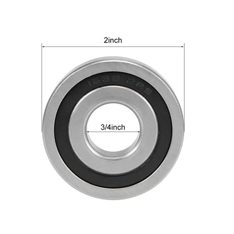 Durable Chrome Steel 1638 2Rs Deep Groove Ball Bearings Double Sealed For Heavy Machinery, 2 inch outer and 3/4 inch inner diameter.