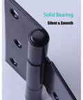 Close-up of Heavy Duty T Hinge Tee Strap For Shed Gate Barn Fence Door Hinge Wrought Rustproof Black 12 Inch showing hinge detail.