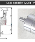 Diagram and photo of Fast Action Universal Ball Bearing Caster Wheel With Screw For High Load Equipment Heavy Duty Stem Caster