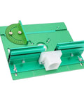 Heavy Duty Anodized Aluminum Router Lift Tool With Knockout Height Calibration And Rock Solid Flip Base Insert Plate on green base