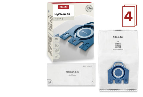 HyClean GN Vacuum Bags Compatible With Complete C2 C3 S8 S5 S2 Canisters Pack Of 4 Bags And 2 Filters Slim Design With 10X Better Dust Retention