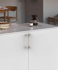 10 Pack 5 Inch 128mm Cabinet Handles Brushed Satin Nickel Zinc Alloy Drawer Pulls on white kitchen cabinet doors