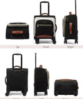 Underseat Carry On Luggage With Wheels 16 Inch Softside Spinner 18 By 14 By 8 Inches Travel Bag With TSA Lock multiple angles