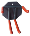 Heavy Duty Wall Mounted Ski Rack And Pole Hanger Featuring Rock Solid Padded Hooks for ski gear, gray and red design, wall mounted.