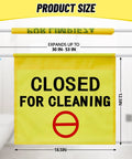 Restroom Closed For Cleaning Sign Yellow Hanging Doorway Safety Sign Adjustable From 30 To 53 Inches No Entry During Cleaning