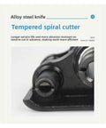 Close-up of Heavy Duty Silent Manual Strapping Machine Kit With Reinforced Tensioner And Sealer Pliers Aerospace Aluminum cutting mechanism.