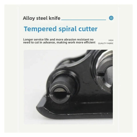 Close-up of Heavy Duty Silent Manual Strapping Machine Kit With Reinforced Tensioner And Sealer Pliers Aerospace Aluminum cutting mechanism.