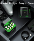 Top Shelf AA Rechargeable Lithium Batteries 3700Mah 8 Pack With Rapid Dock Charging Case displayed in a storage drawer.