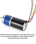 12V Mini Gear Motor With High Torque And Smooth Brushless Speed Reduction For Robotic Projects 36mm Case with colorful wiring