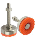 4 Pcs M12x100mm Furniture Leveling Feet With Adjustable Threaded Sockets For Home Kitchen Office Garage Workshop And Shop Use Easy Height Adjustment For Moving Furniture, metal foot with orange base