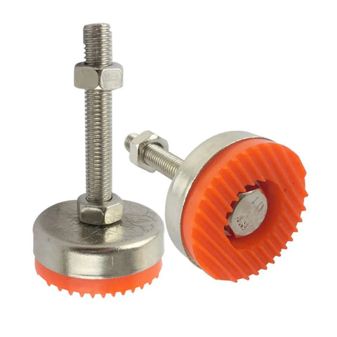 4 Pcs M12x100mm Furniture Leveling Feet With Adjustable Threaded Sockets For Home Kitchen Office Garage Workshop And Shop Use Easy Height Adjustment For Moving Furniture, metal foot with orange base
