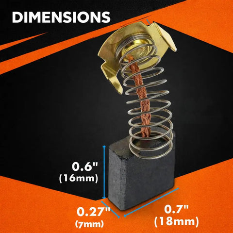 Carbon Brush Replacement Kit 0.6 x 0.27 x 0.7 Inches 16 x 7 x 18mm For Makita Angle Grinder GA7021 dimensions view