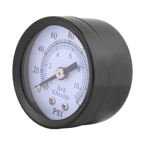Compact Pressure Gauge With One Eighth NPT Thread, 0 To 160 Psi And 0 To 10 Bar, Mini Meter For Fuel Air Oil And Water