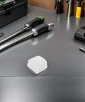 Toe Stops For Roller Skates Replacement High Grip White Brake Pads on workbench with tools, quick stop easy install