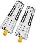 Pair 500 Lb Heavy Duty Drawer Slides With Lock, 72 Inch Full Extension Ball Bearing Side Mount Industrial Rails, front view