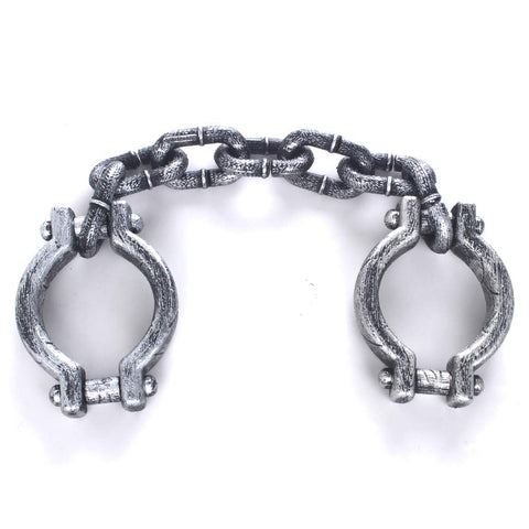 Plastic Halloween Shackles On Chain Handcuff Prop For Dope Costume Decor And Photo Ops Lightweight Cuffs With A 4 Inch Diameter
