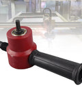 Heavy Duty Sheet Metal Nibbler Cutter Double Headed Drill Bit Attachment For Straight Curved Circle Cuts Iron Steel Copper Aluminum Works On 8mm Electric Pneumatic Drills Red Version with ergonomic handle.