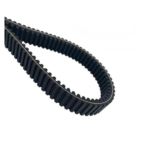 Top Tier Motorcycle V Drive Belt For Sym Maxsym 400i 2011-2015, durable black rubber transmission belt with ridged design.