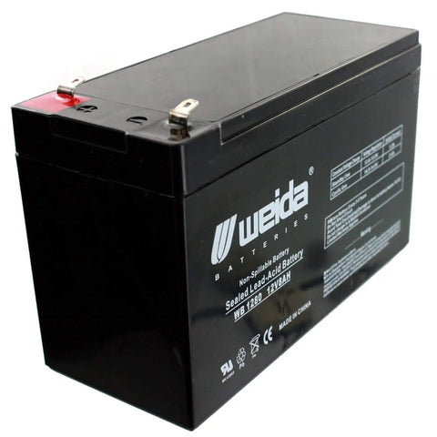 Badass 4 Pack 12V 8Ah AGM SLA Battery Replacement For UB1280 D5743 WKA12-8F heavy-duty sealed lead acid battery, black, for reliable power.