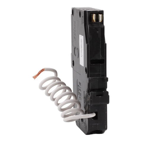 15 Amp Single Pole Arc Fault AFCI Circuit Breaker With Pigtail Neutral 120 240 Volt AC UL Listed 10kAIC For Home Panels DIY Friendly Install Superior Arc Fault Protection side view