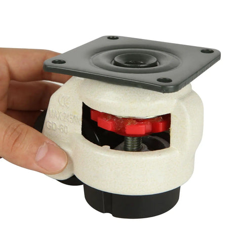 Heavy Duty Leveling Casters Set of 4 With 2200 Lb Capacity, Adjustable Height 3.2 to 3.6 Inches, Retractable Feet, Swivel Industrial Plate Caster Wheels for Workbenches, Machines, and Equipment