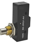 Heavy Duty Plunger Micro Switch For Car Lifts, 25A SPDT Limit Switch, OEM Replacement For Honeywell BE2RQ1A4, black side view