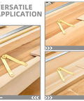 Beefy Heavy Duty Box Lid Support Hinges Gold Tone Iron Folding Hinges 10 Pack for versatile application on wood surfaces.