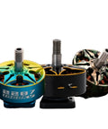 Three different colored brushless motors, including a 5 Inch Racing Drone Motor Outrunner Brushless 1960Kv FPV Motor For Quads RC Planes.