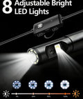 Close-up of 8 adjustable LEDs on the Dope Dual Lens Endoscope With Light 1920P HD Borescope, showcasing brightness levels.