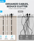 Durable Nail In Cable Clips Set of 100 for 8mm Cords and RJ45 Cat5 to Cat7 Ethernet Cables Flat Wall Mount Clips for Coax Speaker Wire and Cords Easy Install With Hardened Nails and Stable Plastic, white clips on wall cables