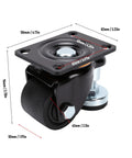 Beefy 2.5 Inch Leveling Swivel Caster Wheels With Adjustable Foot Pad Heavy Duty 550 Kg Load Capacity 1212 Lb 360 Degree Rolling