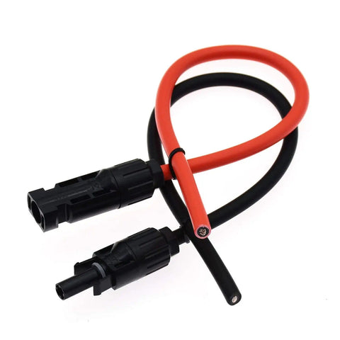 Beefy 10AWG Solar Extension Cable 1 Ft With IP67 PV Connector One End And Bare Wire Other, Tinned Copper For Solar Panels