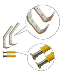 Close-up of Four Pack Motorcycle Helmet Holder Hook Wall Mount Rack with screws and anchors
