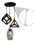 Six Pack Universal Light Fixture Mounting Bracket Square Kit For Ceiling Or Wall, shown with pendant lights