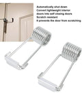 Close-up of No Sweat Heavy Duty Self Closing Door Hinge Set With Automatic Spring Closer For Residential And Commercial Use Quiet Steel Butt Hinges 2 Cm Gap Easy Install Door Accessories
