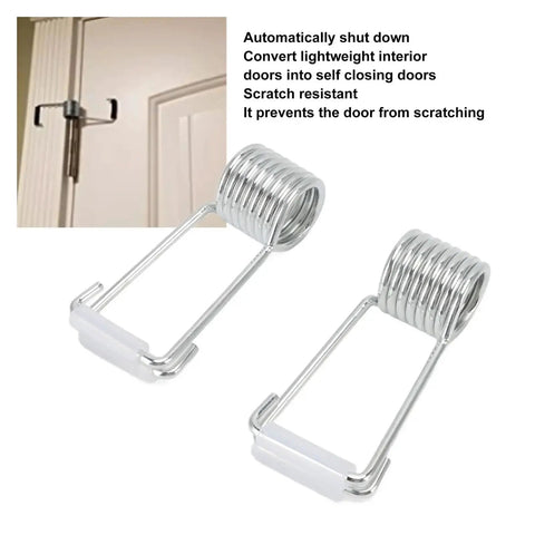 Close-up of No Sweat Heavy Duty Self Closing Door Hinge Set With Automatic Spring Closer For Residential And Commercial Use Quiet Steel Butt Hinges 2 Cm Gap Easy Install Door Accessories