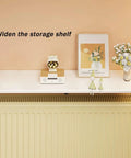 Wall Mounted Radiator Shelf Wooden Cover For Home Space Saving White Shelf For Storage And Decoration with decor items