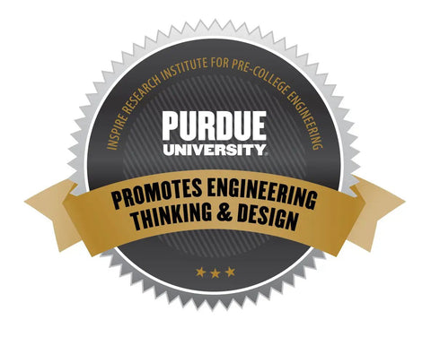 INSPIRE seal promoting engineering thinking and design, featuring Purdue University