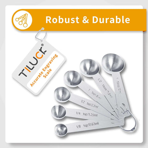 Stainless Steel Measuring Cups And Spoons Set 10 Piece Kitchen Gadgets for Cooking and Baking with engraved measuring scale