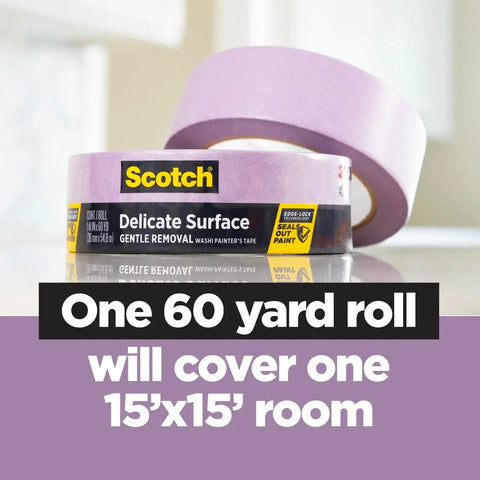 Delicate Surface Painter Tape 0.94 Inch By 60 Yard Damage Free Prep For Painting Protect Delicate Surfaces UV Resistant